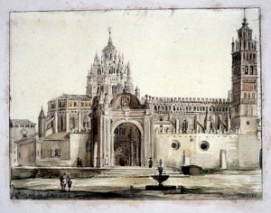 Fachada Catedral de Tarazona año 1840